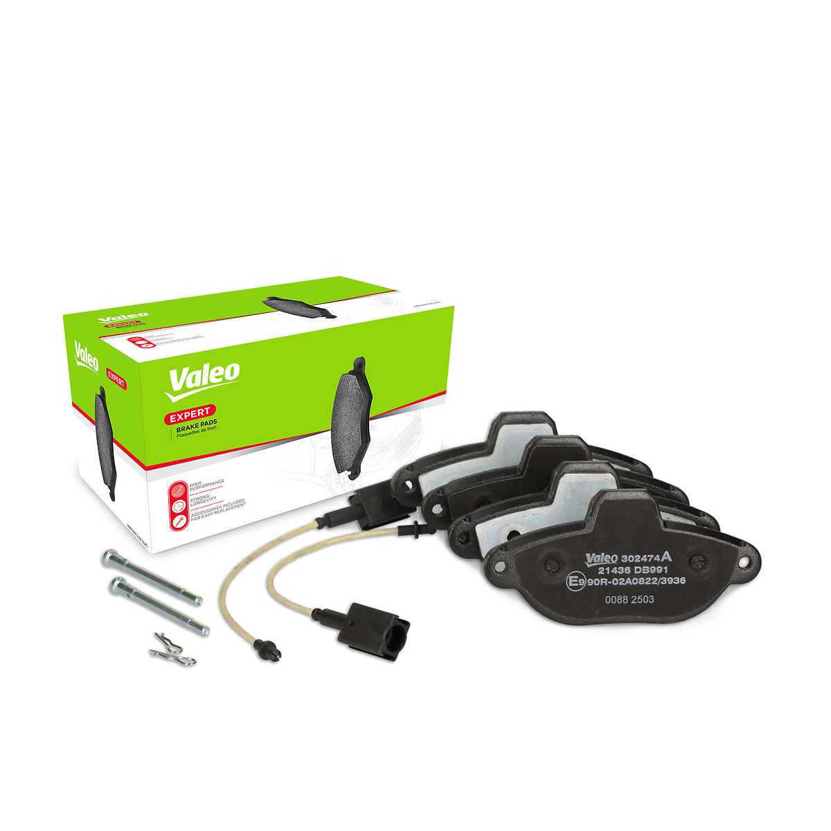 Jeu de 4 plaquettes de frein VALEO ref. 302474A